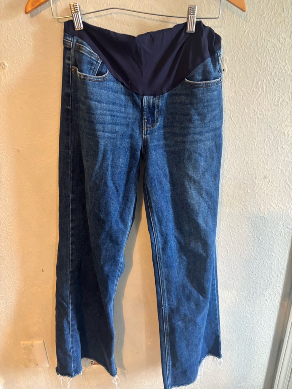 Pinkblush Maternity Straight Jeans in Dark Blue‎ with Navy Panel